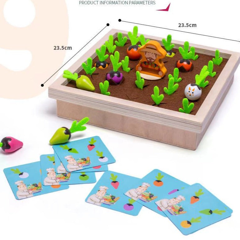 Wooden Vegetables Memory Game Colourful Radish Toy