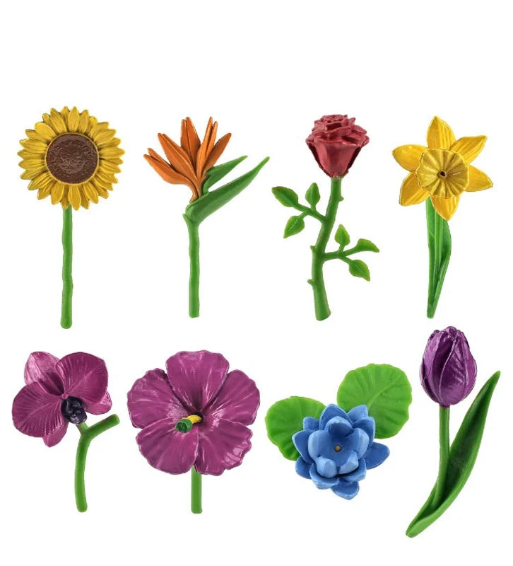 Montessori PVC FLOWERS Toy Set of 8
