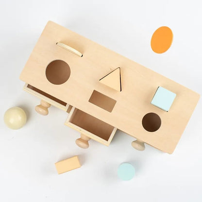 Shape Sorter and Object Permanence Montessori Box - 002