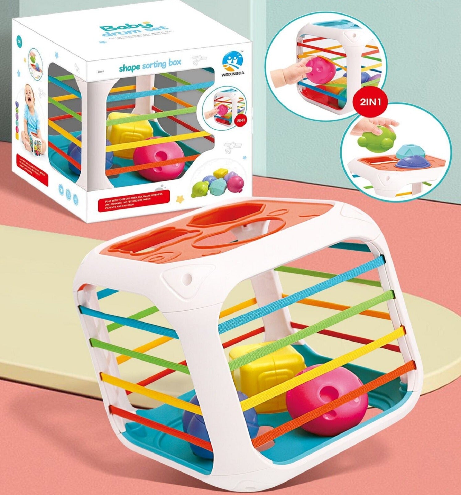 2 in 1 Shape Stacking and Sorting Box - 899