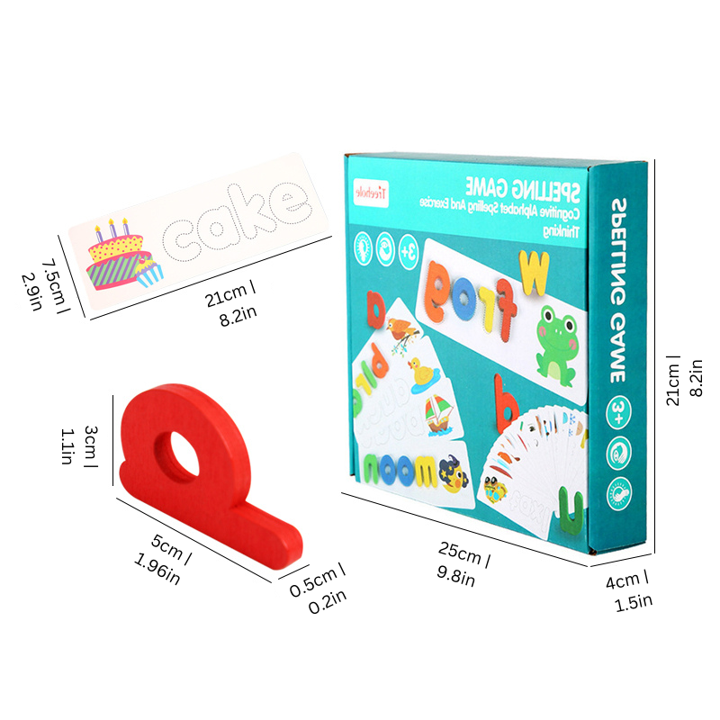 Engaging Kids Spelling Game with Wooden Letters