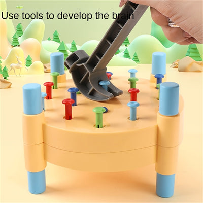 Fidtoy Wooden Hammering Toy for Toddlers Color Learning and Fine Motor Skills