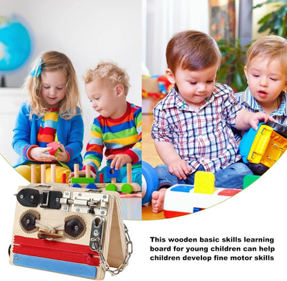 Toddler Busy Board Wooden Montessori Toys Busy Board Montessori Essential Educational Sensory Board Infant Activity Board Motor Skills Cognitive Learning Toys Felt Board Toys, Educational Toys for