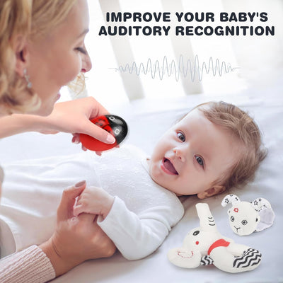 Juguetes sensoriales en blanco y negro para recién nacidos de 0 a 6 meses - Set de desarrollo temprano