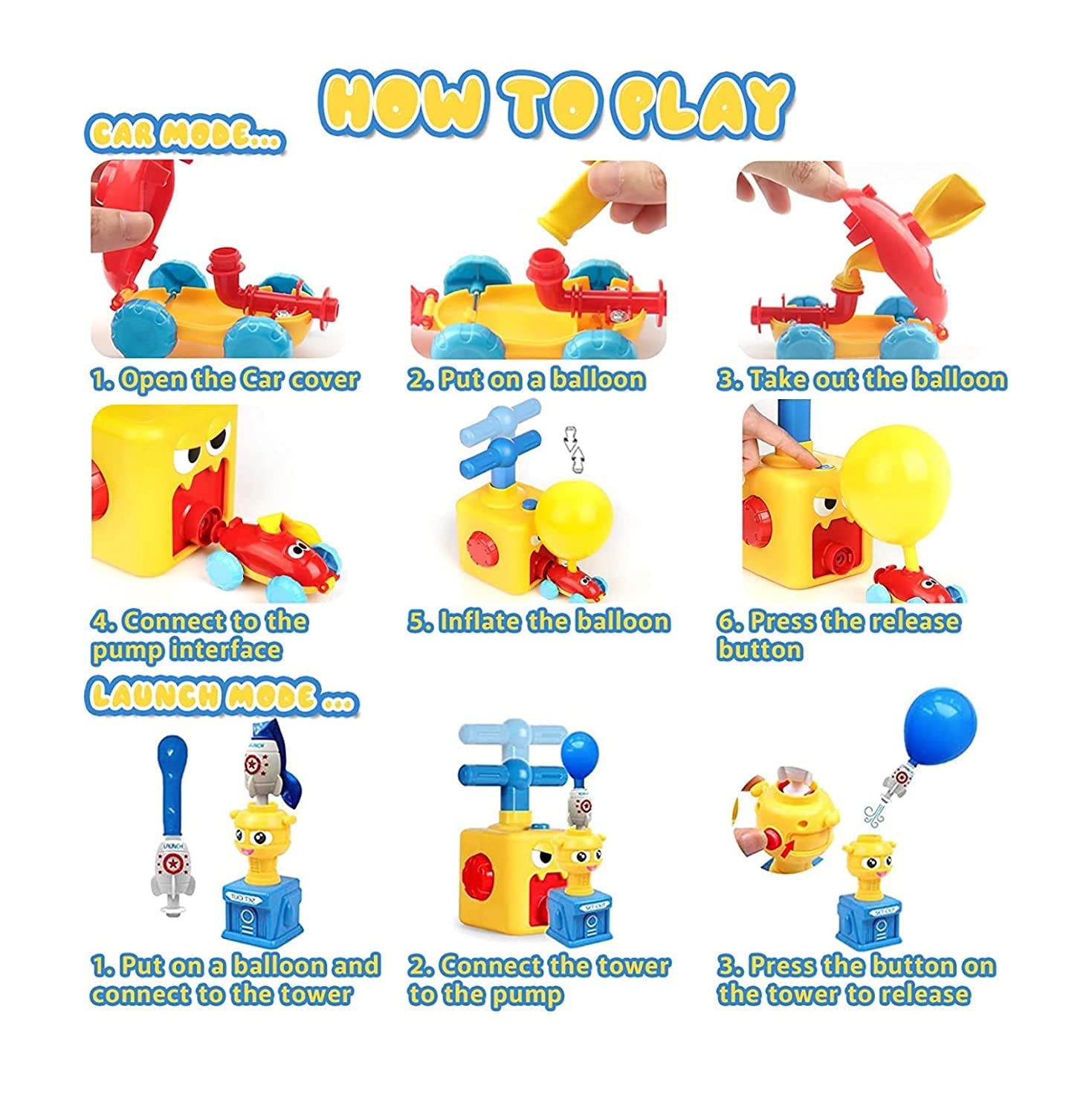 Fidtoy Balloon-Powered Car STEM Toy for Kids | Educational Physics Learning Kit