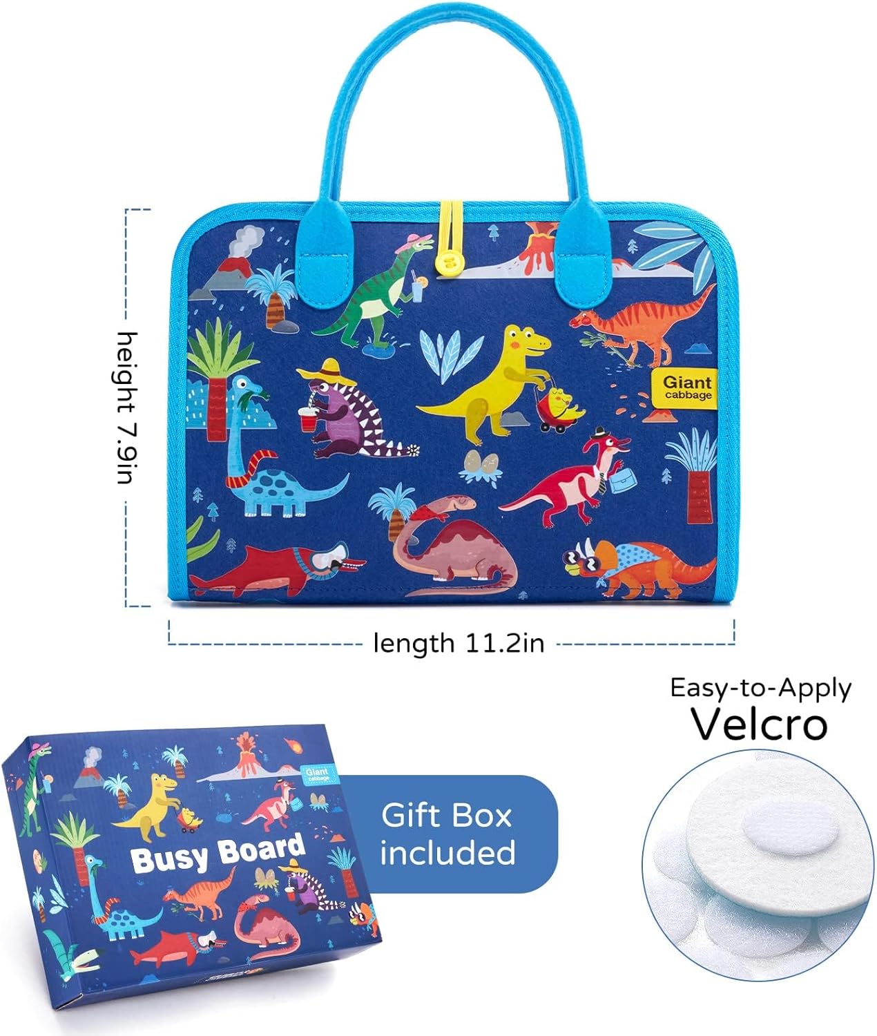 Busy Board Sensory Toys for Toddlers 1 2 3 4, Toddler Travel Activities Educational Toys, Montessori Toys for 1 2 3 4 Year Old Gilrs Boys Gift, Dinosuar