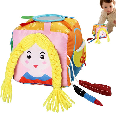 Juguete de caja de pañuelos, juguetes de aprendizaje para bebés de 6 a 12 meses - Caja sensorial con juguetes de actividades para bebés de animales de peluche - Juguetes educativos de animales