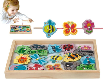 Juguetes educativos de pesca - Juegos de pesca magnéticos 2 en 1 seguros e inofensivos - Juego de pesca para niños pequeños, juguetes de pesca magnéticos, regalo para niños