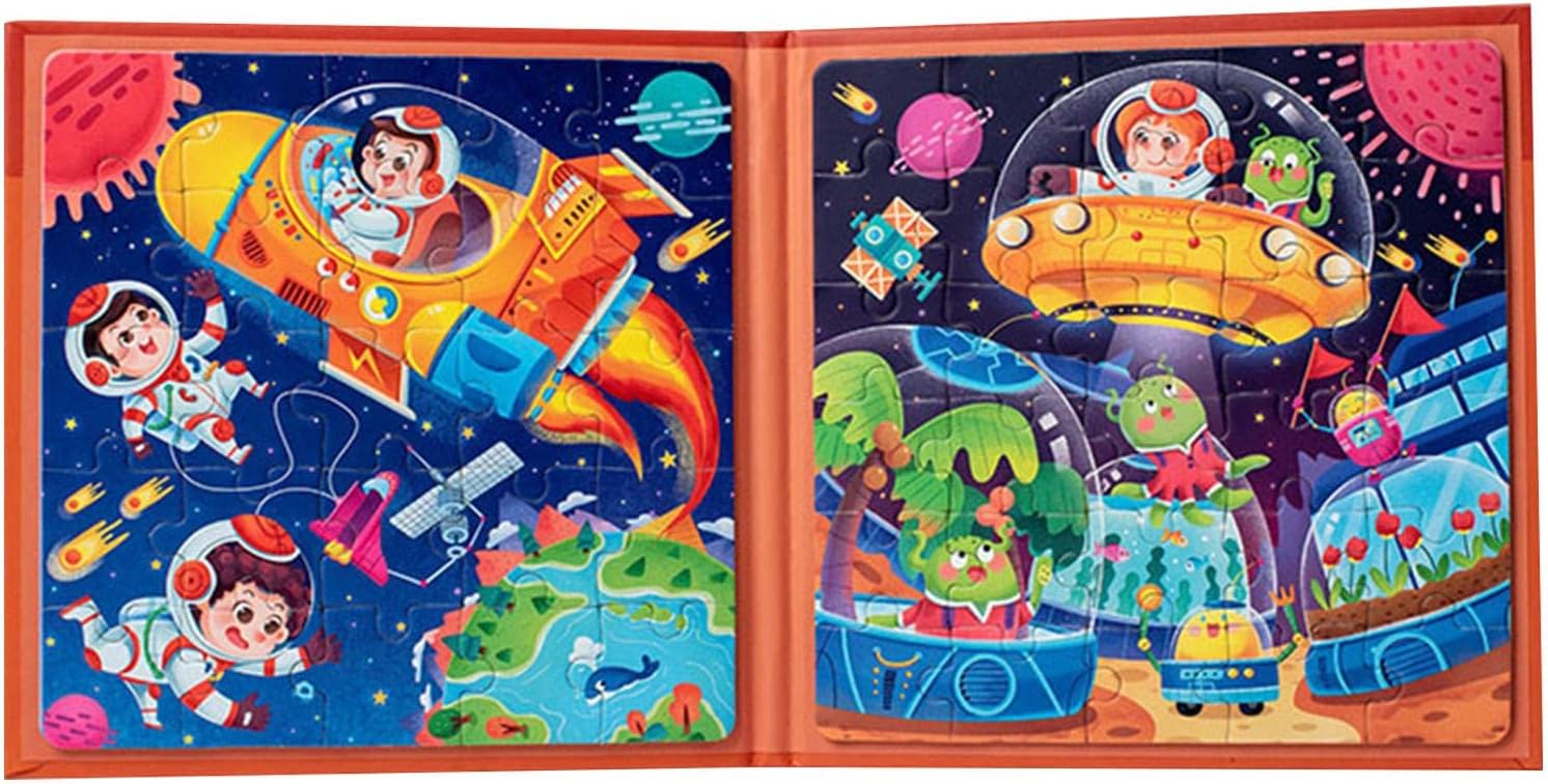 Magnetic Puzzle Travel, Magnetic Jigsaw Puzzle Travel Toy Car, Travel Games and Travel Toys for Boys and Girls 3-6 Years Old
