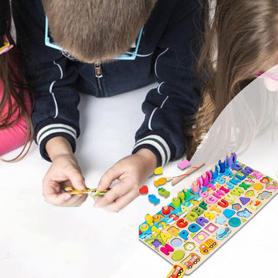 2 Pcs Toddler Number Puzzle - Kids Fishing Game - Counting Games Learn Arabic Numerals, Enhance Hands-on Ability, Develop Hand-eye Coordination Preschool Gift for Kids