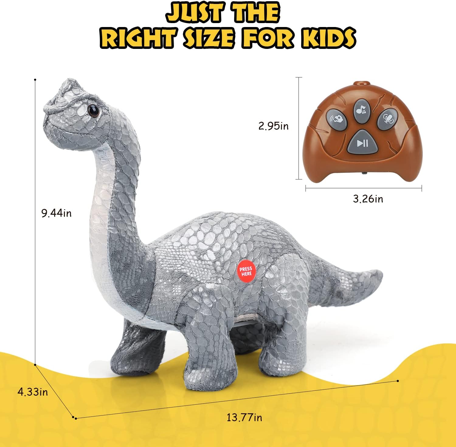 Remote Control Brontosaurus Plush Dinosaur Toys for Kids