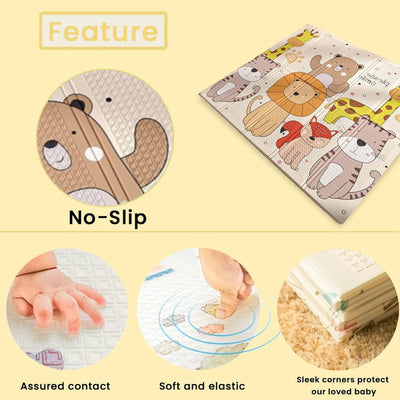 Fidtoy Baby Foam Play Mat Extra Large Dual-Sided Foldable Mat for Safe Crawling and Early Development