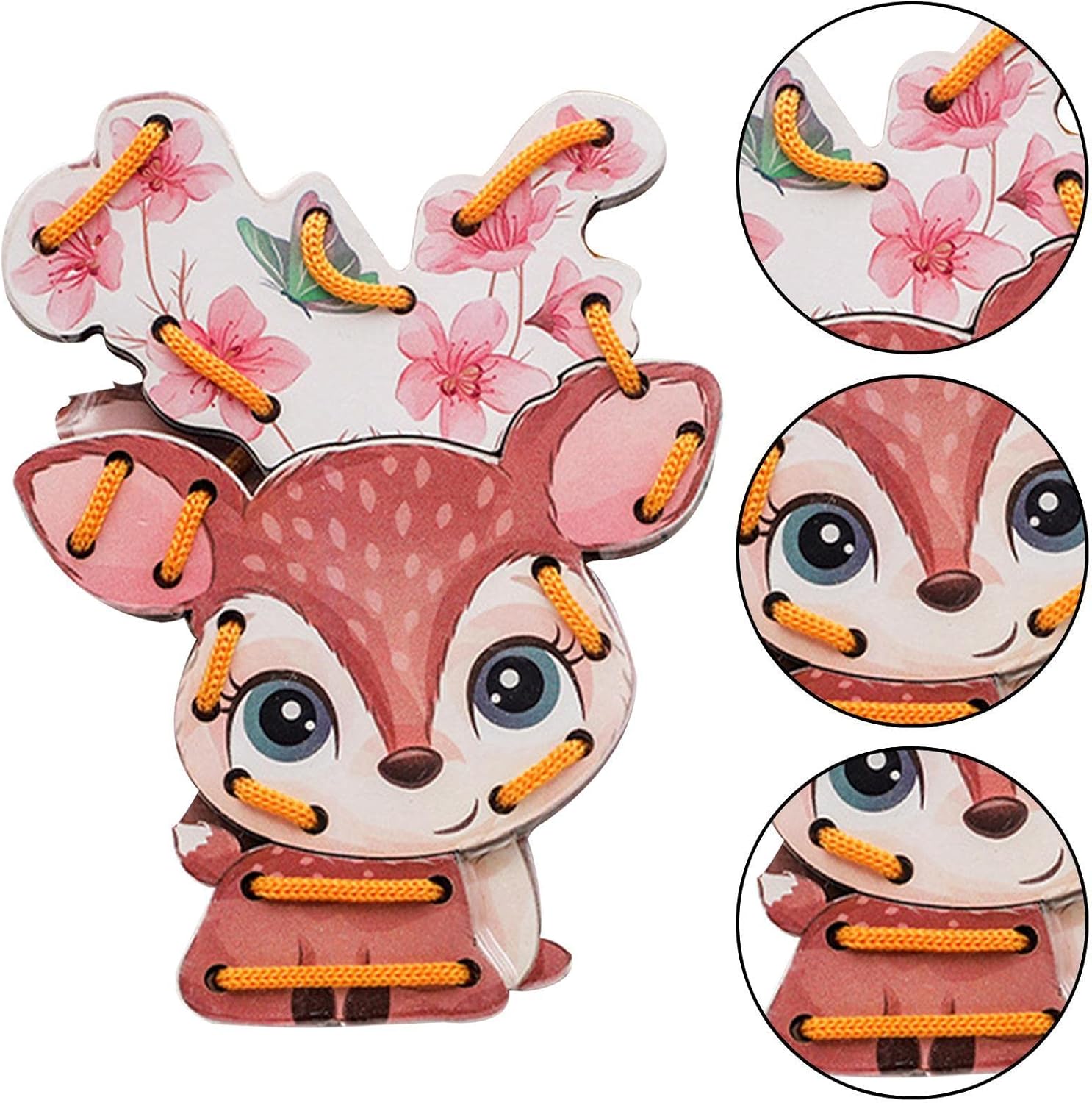 Ukuding Lacing for Toddler - Lacing Cardboard Sewing Cards Animal - Craft Supplies for Preschool Education Farm, Lacing Games, Activity Toys