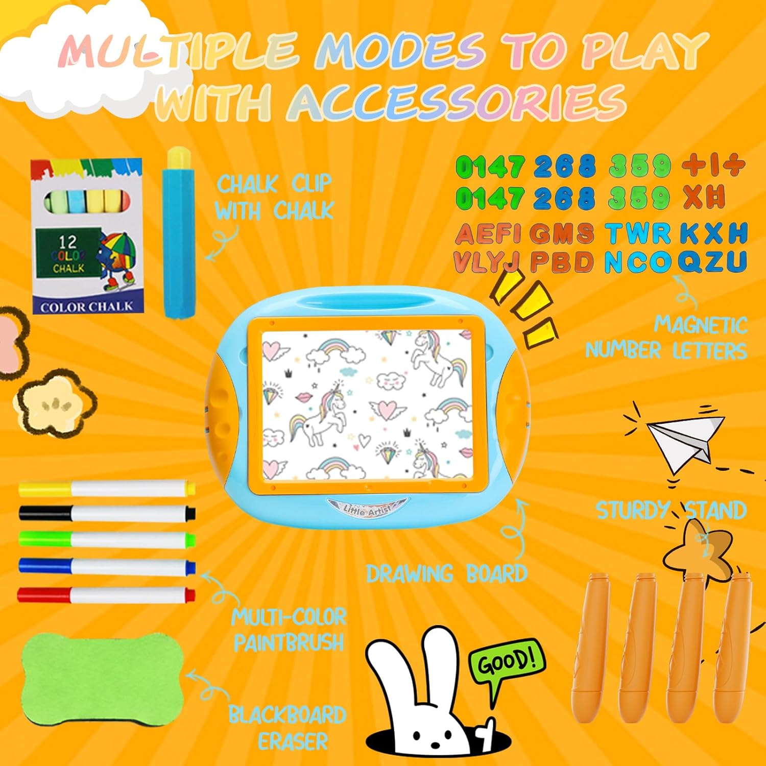 Mesa de aprendizaje de doble cara para niños pequeños Fidtoy