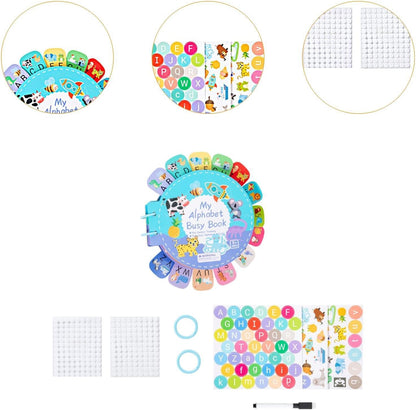Alphabet Sticker Book, My First ABC Sticker Book, Busy Card Children's Book for Travel Toys