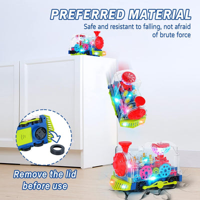 Fidtoy Musical Light-Up Train for Toddlers | Interactive Toddler Toy with Lights & Music