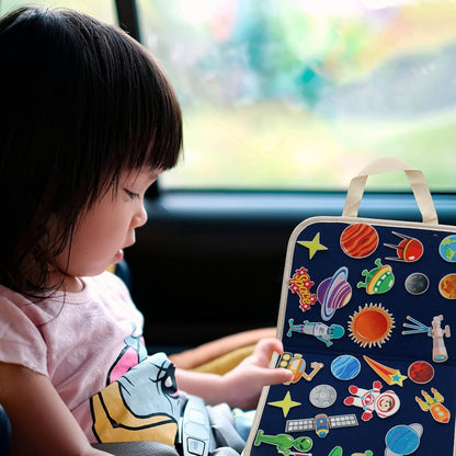 Craftstory Kids Solar System Toys Travel Felt-Board for Toddler, 25 Pieces Planets Space Flannel Board Story Set for Preschool Early Learning Storytelling Activity Interactive Play Gifts for Ages 3+