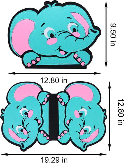 ALLABC Busy Board Montessori Juguetes para niños pequeños, juguete de tabla de actividades sensoriales de elefante, libro silencioso, aprendizaje educativo de viaje, desarrollo preescolar, habilidades motoras juguetes para niños y niñas (elefante)
