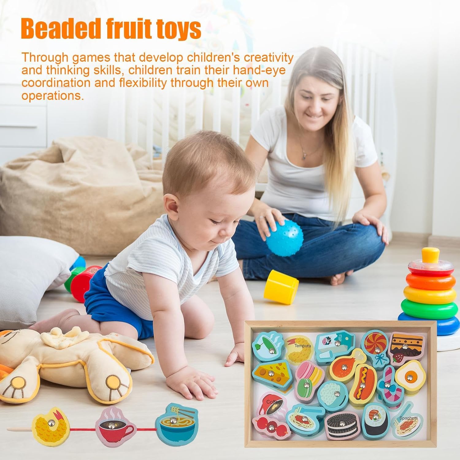 Jeu de Tige magnétique - Jeu de pêche pour Tout-Petits, Jouets de motricité Fine - Ensemble de pêche, Cadeau d'anniversaire, de noël, de pâques, pour garçons et Filles