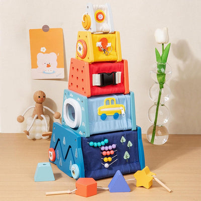 The Style Sutra Nesting Boxes Toy Birthday Gift Stacking Blocks for Kids Children Boys Girls|1 Stacking Toy Set| Wooden & Handcrafted Toys