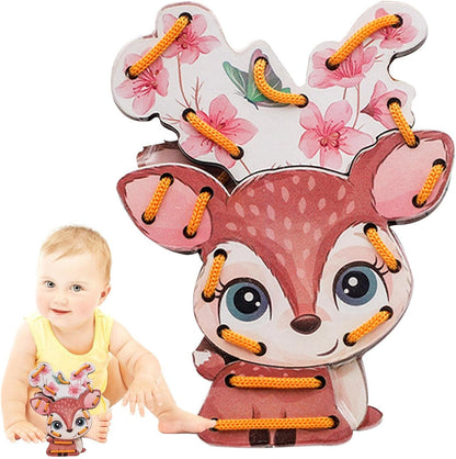 Ukuding Lacing for Toddler - Lacing Cardboard Sewing Cards Animal - Craft Supplies for Preschool Education Farm, Lacing Games, Activity Toys