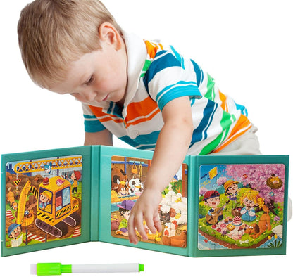 Rompecabezas magnéticos para niños | Juguete magnético - El Dibujo 4 en 1 desarrolla Habilidades, estimula el Cerebro, Disfruta aprendiendo para Picnic, Comedor, automóvil, avión