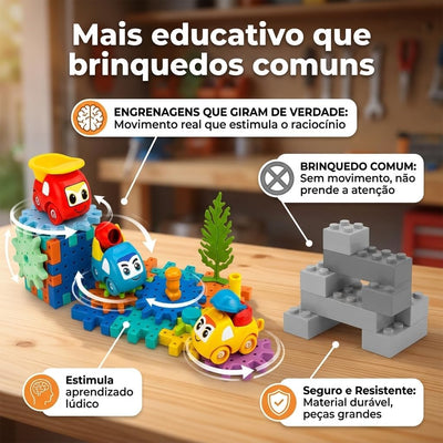 Fidtoy 18PCS Gear Building Toy for Kids – Interactive Rotating Gear Construction Set for STEM Learning, Creative Building & Fine Motor Development Ages 3+