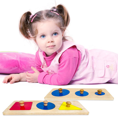 LEADER JOY Materiales Montessori Encajes Geométricos Puzzles Juguetes Preescolares para Niños Pequeños