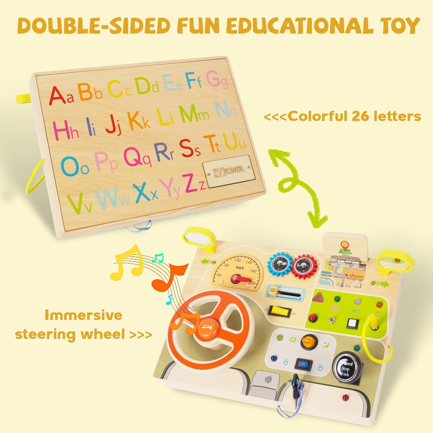 Fidtoy Busy Dashboard - Interactive Montessori Toy for Kids