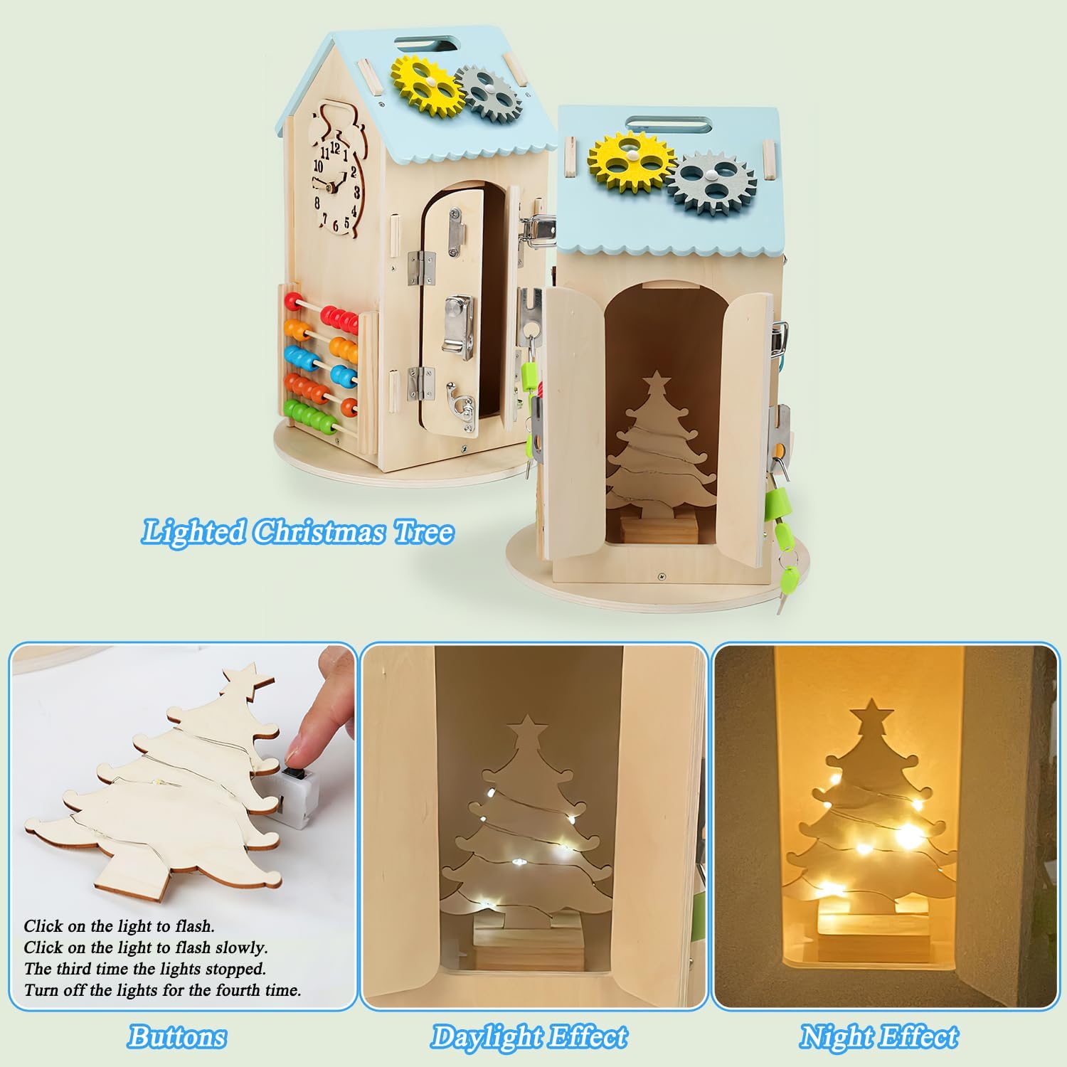 Spobot 8-in-1 Wooden Activity Cube for Kids, Montessori Toys for 12+ Months Toddlers, One Year Old 1st First Birthday Gift, Educational Learning Toys for Baby Boys Girls Age 1 2 3