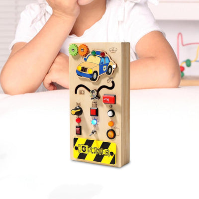 Fidtoy Montessori Tablero Sensorial Ocupado con Interruptor de Luz para Niños Pequeños Tablero de Interruptores LED Juguete Sensorial Habilidades Motoras Finas Aprendizaje Viaje Juguete Tranquilo Regalo Educativo