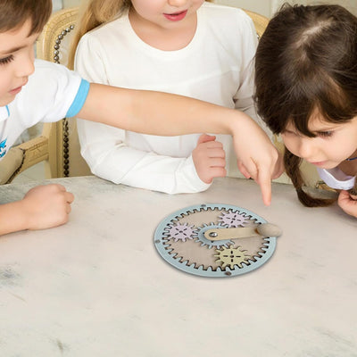 Juguete de Engranaje de Madera Suave de Tablero Ocupado para niños para niños 2-3 Juguete de Engranajes con manivela de Manual