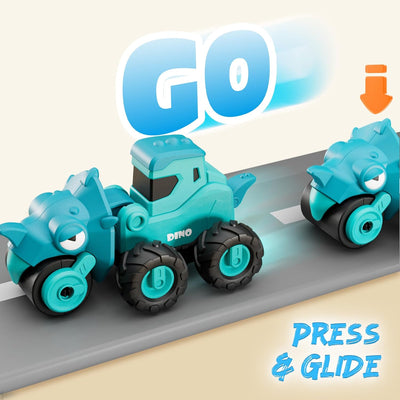 Fidtoy Dino Construction Press-to-Go Car Toy Set