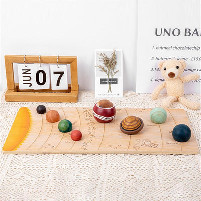 Maquette du système solaire pour enfants - Maquette en bois des neuf planètes du système solaire | Jouets éducatifs scientifiques d'astronomie, maquettes de planètes, jouets spatiaux, jouets STEM maquettes de planètes d'astronomie KOT-au