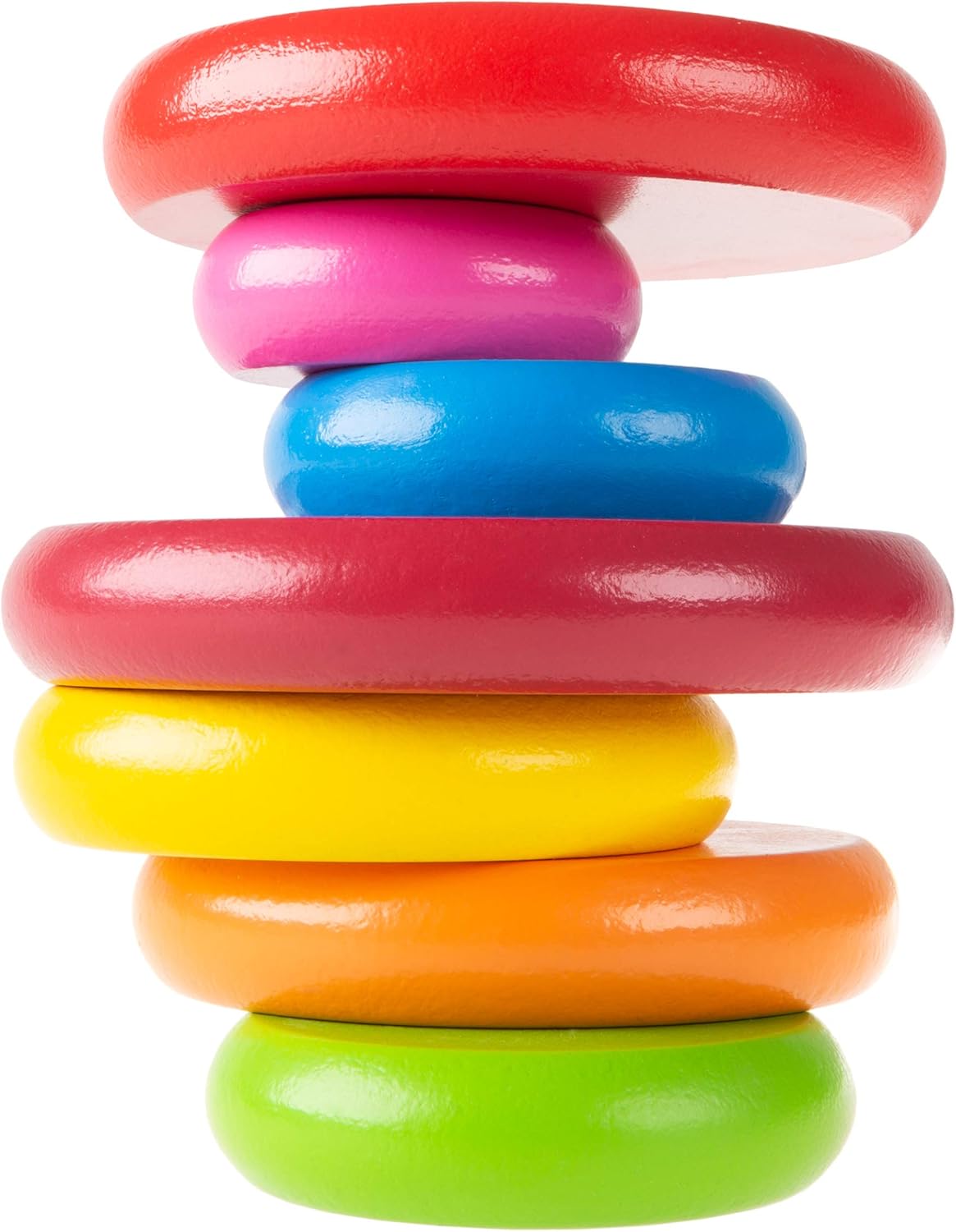 Fidtoy Rainbow Stacking Tower Wooden Counting Toy for Toddlers