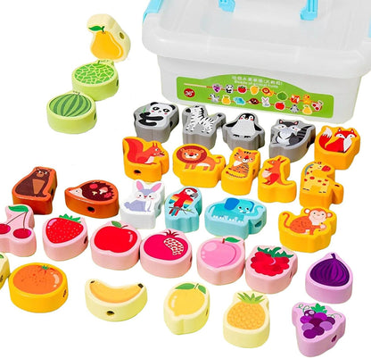 Cordones | Juego Hilo Bricolaje,Juguetes Madera para niños y niñas