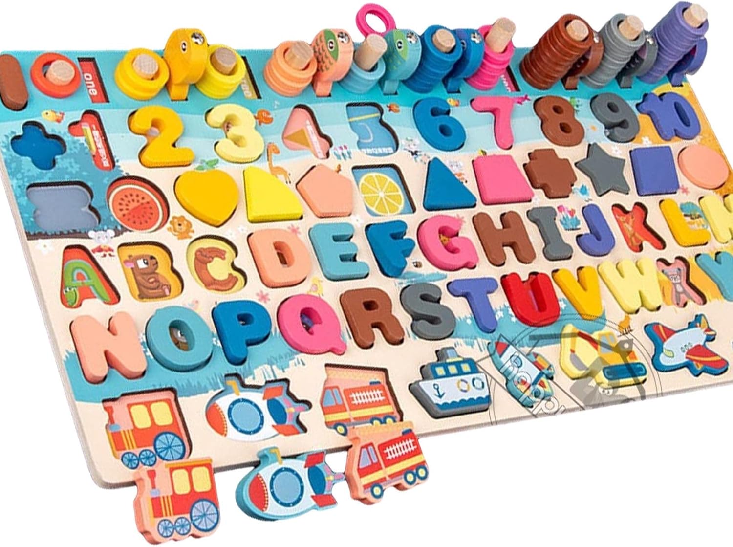 Fidtoy Kit Éducatif Montessori Langage et Chiffres – Jouet d'apprentissage en Bois pour Tout-petits