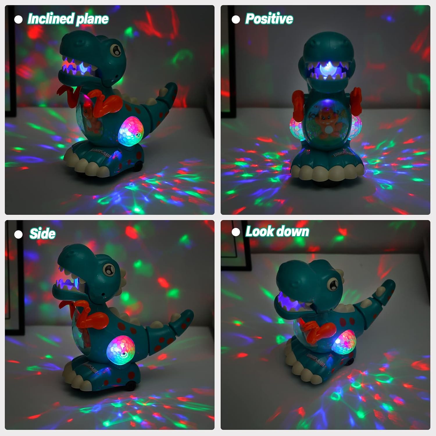 Fidtoy Interactive Crawling Dinosaur Toy for Babies – Musical Light-Up Toddler Crawling Toy with Obstacle Avoidance