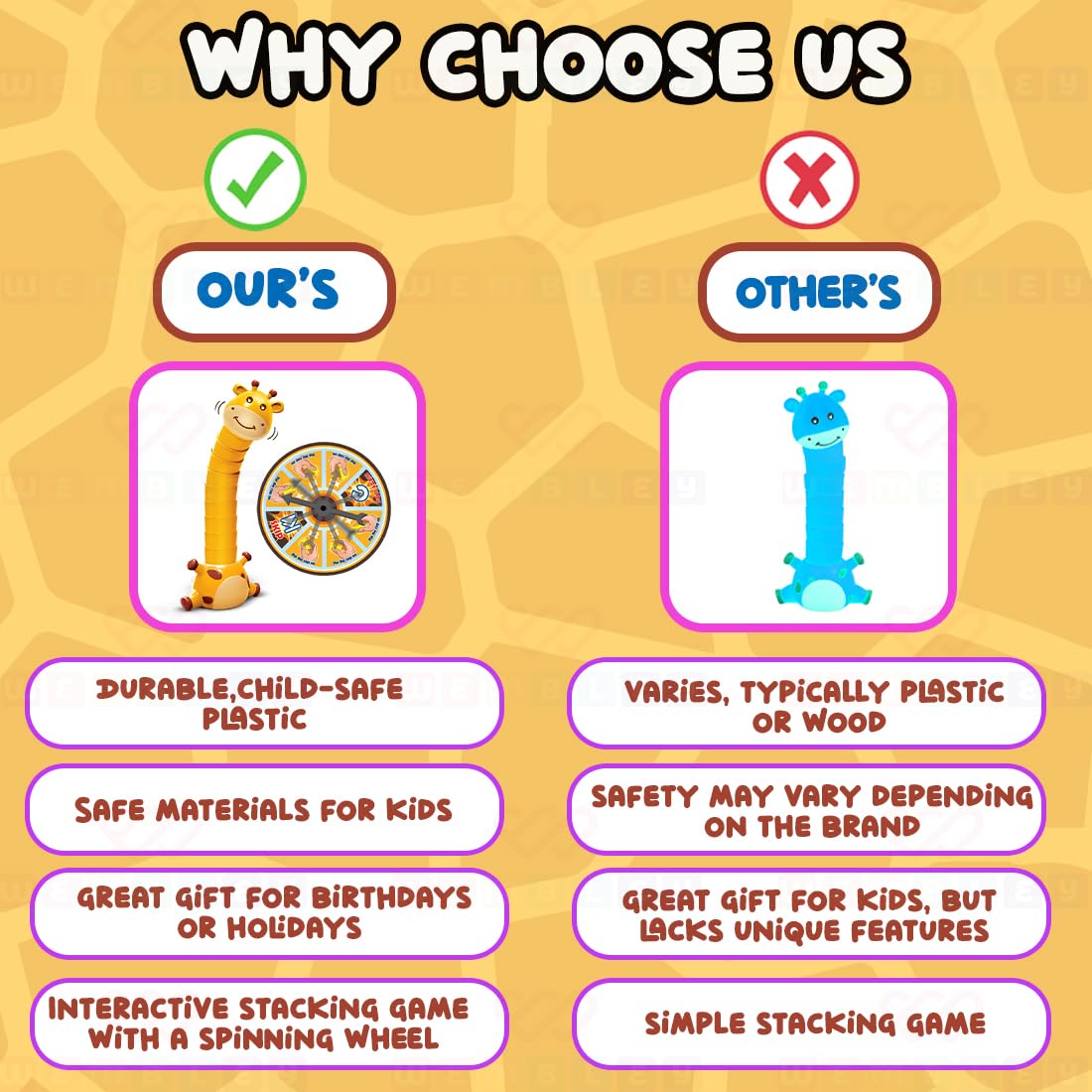 Fidtoy Giraffe Neck Stacking Animal Stack Attack Game for Kids