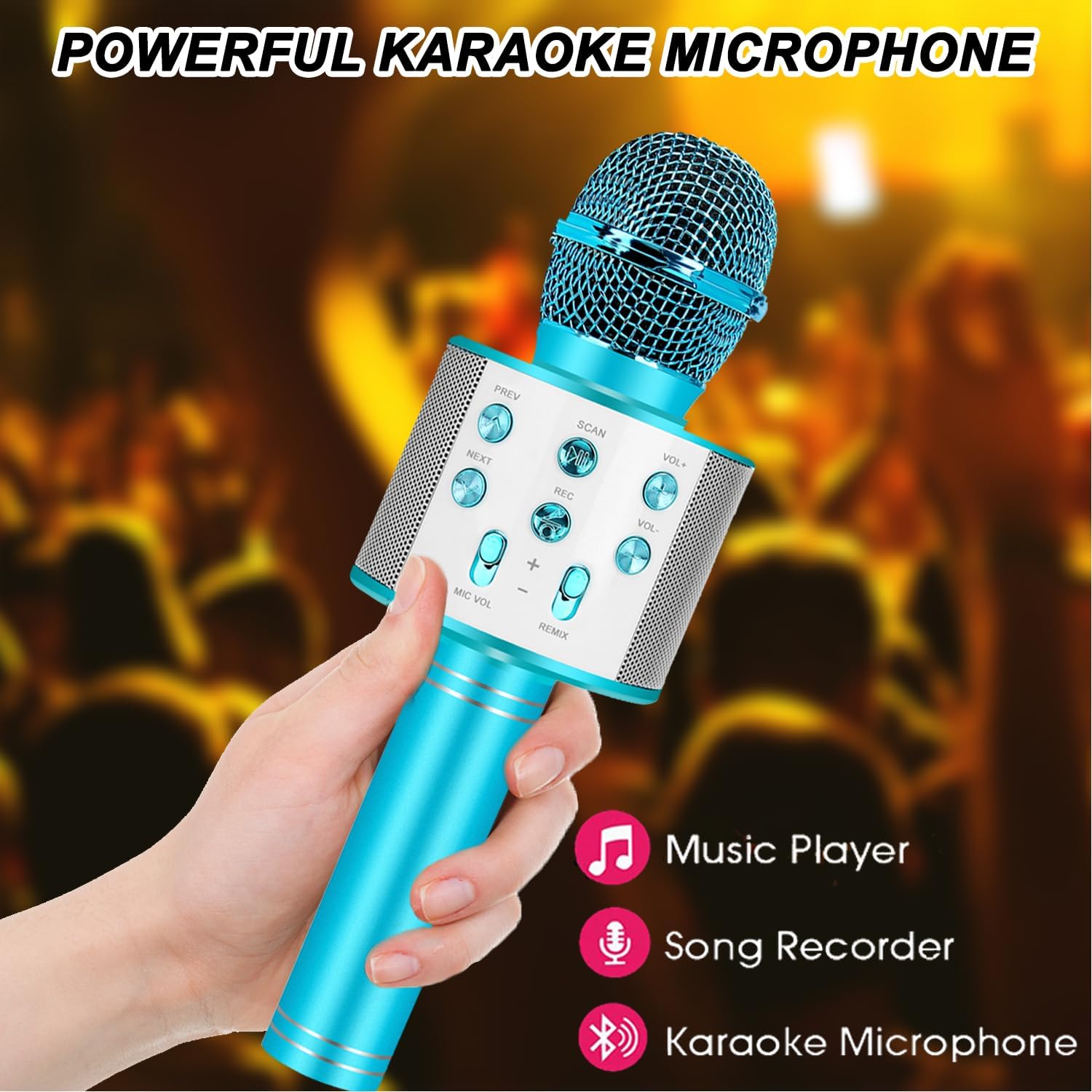 Fidtoy Wireless Bluetooth Karaoke Microphone for Kids & Adults