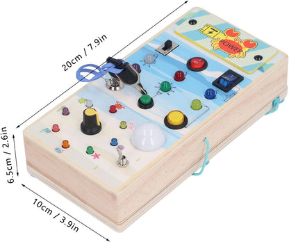 Placa de Madeira Com Luzes Led, Labirinto Magnético Com Tema Marinho, Interruptor de Luz Led Seguro, Jogo de Tabuleiro, Cor Rica, Brinquedo Sensorial para Crianças