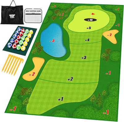 Fidtoy Chipping Golf Mat Game with Sticky Balls for Family Fun