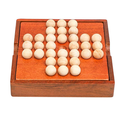Fidtoy Wooden Bead Solitaire Chess Game – Brain Teaser and Puzzle Game for Kids