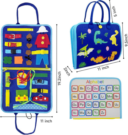 kigod Busy Board for Toddlers,Sensory Activity Board for Preschool Learning Toys Autism Educational Travel Toys, Montessori Educational Toys for Boy and Girl Gift