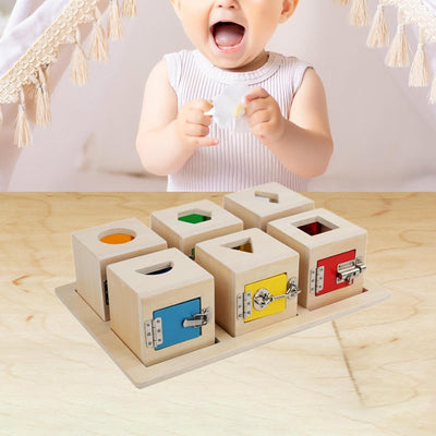 harayaa Boîte de verrouillage Montessori pour enfants, planche occupée, jouets éducatifs, jouet interactif doux parent-enfant, cadeaux d'anniversaire pour