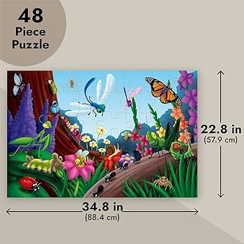Fidtoy Giant Bugs and Insects Floor Puzzle for Kids