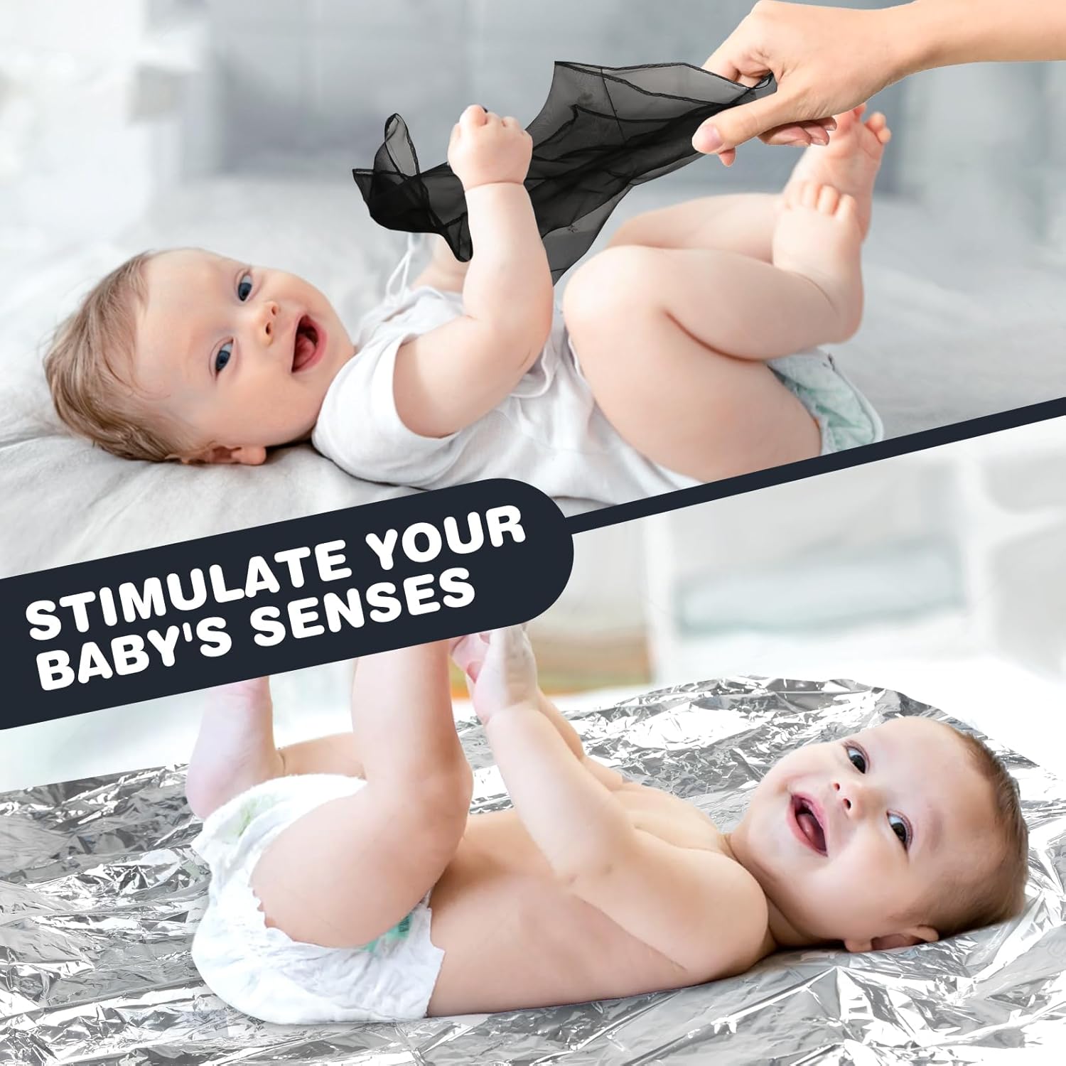 Juguetes sensoriales en blanco y negro para recién nacidos de 0 a 6 meses - Set de desarrollo temprano