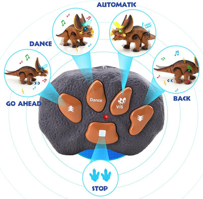 Fidtoy Remote Control Dinosaur Toy for Kids with Lights and Roar
