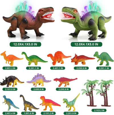 Fidtoy Walking Dinosaur Toy for Kids with Lights and Roar