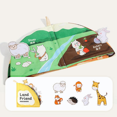Qumiuu Libros de baño para bebés | Libros de tela para el baño para niñas y niños, libro interactivo portátil para bebés, juguetes de educación temprana para bebés y niños de 0 a 6 meses